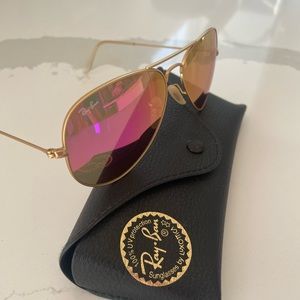 Ray Ban pink mirror sunglasses